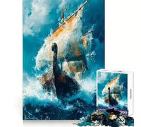 Vikings Sailing for Adults 1000 Piece Puzzle Mental Focus Pleasant Downtime Snug Fit Festive Surprise (50x75cm)