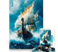Vikings Sailing Jigsaw Puzzles 1000 Cognitive Skill Toy Smooth Burr Free Surface Relaxing Indoor Group Activity (50x75cm)