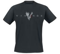 Vikings Welcome to Valhalla Men T-Shirt Black L, 100% Cotton, Regular