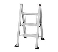 Vikingstep Maxi aluminium stepladder from W.Steps I 720 mm high I Load capacity up to 150 kg I Compact aluminium folding stepladder with 2 steps I Only 35 mm wide I 728143