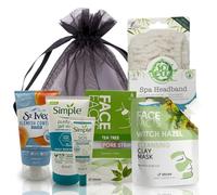 VIKINGTREAT Ultimate Teenage Oil-free Skincare Bundle for Blackhead Clearing Regime, Pore Scrub, Face Wash, Face Cleanser Booster, Clay Face Mask, Nose Pore Strips and Spa Headband