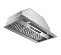 VIKIO HOME 36 Inch Insert/Built-In Kitchen Range Hood, 980 Cfm 3 Speed, Convertible Duct With/Without Duct, Stainless Steel Kitchen Hood/Control By