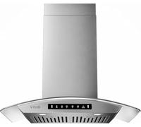 VIKIO HOME 36" Wall Mount Range Hood Tempered Glass 900 CFM, Kitchen Chimney Vent Stainless Steel, with Gesture Sensing and Touch Control Switch Panel, 3-Speed Exhaust Fan Permanent Filter