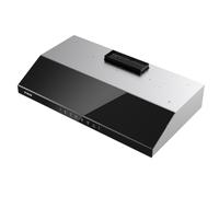 VIKIO HOME Range Hood 30 Inch Under Cabinet, 900 CFM Ducted Vent with 3-Speed Fan, Black Stainless Steel and Tempered Glass, Gesture Sensing and Touch Control