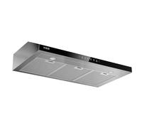 VIKIO HOME Under Cabinet Range Hood 36 Inch, 900 CFM Dual Centrifugal Motor, 3-Speed Ducted Kitchen Vent, Reusable Filters, Stainless Steel Kitchen Hood with LED Lights, Low Noise, Glass Black