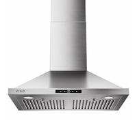 VIKIO HOME Wall Mount Range Hood 30 inch, 580 CFM, Ducted/Ductless Convertible, Stainless Steel Kitchen Vent Hood with 3-Speed Fan and LED Lights