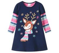 VIKITA Little Girls Cartoon Stripe Long Sleeve T-Shirt Dresses Lh6812 9-10 Years