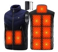vikitim Heated Gilet Vest with 10000Mah Battery Pack for Men, Electric Heating Vest, 9 Heating Zones Body Warmer Gilet, Smart USB Electric Heated Warm Clothes for Outdoor Camping A,7X-Large