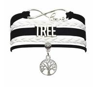 Vikitoriously Tree of Life Bracelets - Infinity Love Tree of Life Charm Bracelet Gifts for Women, Men, Tree Lovers, adjust 6.5-8.5 inches, Leather, antique silver charm