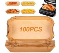 VIKKI Air Fryer Liners for Ninja Foodi MAX Health Grill, 100PCS AG551UK Large Disposable Food Grade Non-Stick Parchment Paper, Air Fryer Accessories for Ninja AG551UK/ FG551