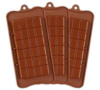 VIKKI Silicone Chocolate Moulds, 3 PCS Non-Stick Reusable DIY Baking Molds for Candy, Protein & Energy Bars