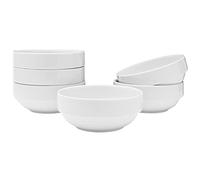 Vikko Small 7 Ounce White Bowl, Set of 6 White Dessert Bowls, Fine Porcelain, Stackable Small Snack Bowl, Dishwasher Safe