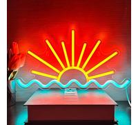 VIKLIU Sunrise Sunset Neon Sign Sun Wave Neon Signs for Bedroom, Beach Bar, Party, Man Cave, Living Room Wall Decor USB Powered Led Neon Light Sign with Dimmer Switch