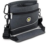 Viklluyr Dog Treat Pouch with Magnetic Closure, 2 Zip Pockets, Removable Inner Pocket, Padded Shoulder Strap, Perfect Food Bag for Agility Training - Including Carabiner