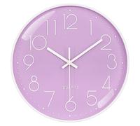 VIKMARI 12 Inch 3D Numerals Wall Clock Silent Non Ticking Modern Purple Clocks, Decor for Bedroom Office Bathroom Kitchen Living Room