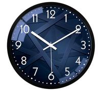 VIKMARI 12 Inch Black Wall Clock Modern Geometric Silent for Office | Easy-read glass wall clock with silent sweep movement, ideal for Living Room and Office modern home decor.