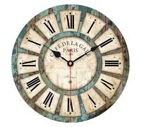 VIKMARI 14" Roman Numerals Wooden Wall Clock Shabby Chic Kitchen Home Decor