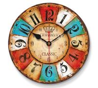 VIKMARI 20 cm Industrial Vintage Wall Clock, Small Country House Style Retro Clock, Round, Without Ticking Noise, Wall Clocks for Kitchen, Living Room, Bedroom, Bathroom