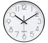VIKMARI 8 Inch Small Black Silent Wall Clock Modern Easy to Read Office