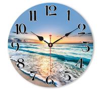 VIKMARI Beach Wall Clock 14 Inch Kitchen Clock for Living Room Home