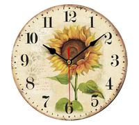VIKMARI Small Kitchen Wall Clock, Silent Wooden Clock 8 Inch Vintage
