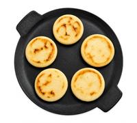 VIKO® Budare X de Hierro Forjado Pre-Curado 28cm - Forged Iron Arepa Griddle 11", Pre-Seasoned Low Carbon Steel @vikogrills Gauchogrillx® Hecho en Venezuela