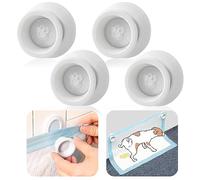 (4-Pack) Potty Training Pad Magnetic Holder (White) - Perfect for Leg-Lifting Marking Dogs - Compatible with Any Size of Puppy Pee Pads - Strong Magnets Will Stick on Most Flat Surfaces