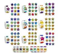 Vikrami lighting 2000PCS Shiny Star Stickers for Children Students Teachers Classroom,10 VolumesSelf Self Adhesive Shiny Reward Smile Stickers, 2.5 CM Motivational Smiley face Star Sticker