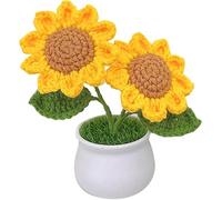 Vikrami lighting Sunflower Gift for Women, Emotional Support Plant,Sunflowers Gift for Mother's Day,Sunflowers Flowers Realistic,Crochet Flower Bouquet,Sunflower Crochet Flower