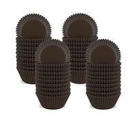 VIKSAUN 1000 Pieces Mini Paper Baking Cups Muffin Cases Cupcake Liners Chocolate Paper Candy Cups Muffin Wrappers Cupcake Cases Cake Decorations Greaseproof Baking Cases Party Supplies(Brown)