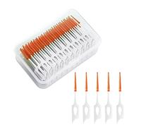 VIKSAUN 200 Pieces Interdental Brushes, Tooth Floss Picks Interdental Brush Flosser Sticks, Silicone Dental Picks, Oral Tooth Clean Silicone Floss Tooth Gap Brush for Protecting Teeth (Orange)