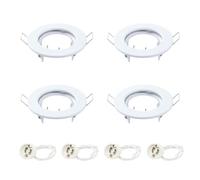 VIKSAUN 4 Pack Round Recessed Spotlights Trim Ring Fitting White Recessed Lighting With GU10 Light Mounting Frame for Halogen bulb,50mm Bulb, Ceiling Spotlight MR16 (4 pcs)