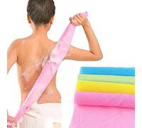VIKSAUN 4 PCS Multicolour Nylon Japanese Exfoliating Cloth Nylon Scrub Bath Towel, Long 90cm, Body Shower Cleaning Sponges Wash Cloth Towel Body (4 pcs)