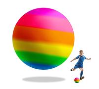 VIKSAUN PVC Rainbow Football Inflatable Beach Ball Pool Party Toy Ball for kids, Normal Style Summer Beach Football for Swimming pool, Garden, Beach, Indoor and Outdoor (9 Inch)