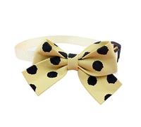 VIKTAO Dog Basic Collars Pretty Pet Neck Bow Elegant Dress-up Comfortable Cute Cats Necklace Collar(Yellow)