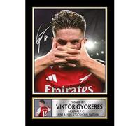 Viktor Gyokeres Signed Autograph Poster Print - Arsenal F.C. Striker - Soccer Memorabilia Gift for Fans, A3 Poster + Black Frame