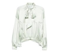 Viktor & Rolf bow-detail balloon-sleeve silk blouse - Green M-L