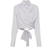 Viktor & Rolf cropped wrap striped shirt - Grey S-M