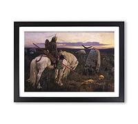 Viktor Vasnetsov Knight at The Crossroads Framed Print | A2 Black Framed Wall Art | Ready to Hang | Modern Nature Picture | Living Room Bedroom Lounge Office