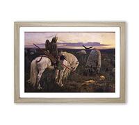 Viktor Vasnetsov Knight at The Crossroads Framed Print | A2 Oak Framed Wall Art | Ready to Hang | Modern Nature Picture | Living Room Bedroom Lounge Office
