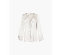 Viktoria & Woods Womens White Paramour V-neck Self-tie Silk Blouse Xs