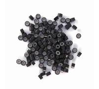 Vikye 1000PCS Hair Extension Rings Silicone Lining Beads Loops for Human Hair Extensions 5 Colors Comfortable Installation (Dark Brown)