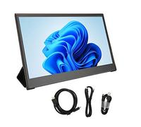 Vikye 15.6in IPS 1080P Portable Monitor with Type C Port, Dual Speaker and Aluminium Alloy External Mobile Screen for Laptop Office