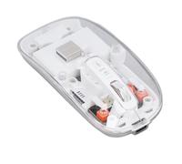 Vikye 2.4GHz BT1/2 Bluetooth Wireless Mouse,3 DPI Levels Transparent Mouse,3 Mode Silent Gaming Mouse for PC Laptop Tablet (White)