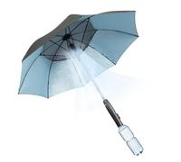 Vikye 3 in 1 Umbrella Fan,UV Blocking Umbrella with Fan and Mist, 8 Ribs Portable Fan Umbrella with Mister for Outdoor Summer (Blue)