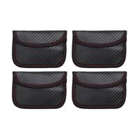 Vikye 4 Pack Faraday Pouch for Car Keys, Carbon Fiber Car RFID Signal Blocking Holder, Anti-Theft Key Fob Protector Anti-Theft Faraday Fob Case
