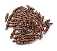 Vikye 50Pcs Dark Coffee Woody Buttons Olive Shaped Easy Sew for Clothing Accessories Jackets Hats Bags 2 Holes 50x12mm