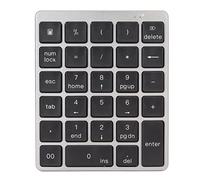Vikye Bluetooth Number Pad,Numerical Keypad 28 Keys Wired Portable Ultra Slim Mini Numpad,Rechargeable Aluminum Alloy External Numbers Keyboard Pad for IOS, Android,Windows Systems (Dark Gray)