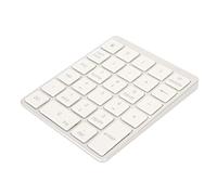 Vikye Bluetooth Number Pad,Numerical Keypad 28 Keys Wired Portable Ultra Slim Mini Numpad,Rechargeable Aluminum Alloy External Numbers Keyboard Pad for IOS, Android,Windows Systems (Silvery White)