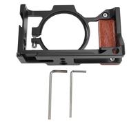 Vikye Camera Metal Video Rig Cage Wooden Handle, Aluminum Alloy for ZV-1 II ZV-1F, Rosewood Cold Shoe Mount for Microphones, Fill Lights